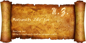 Matusch Zéta névjegykártya
